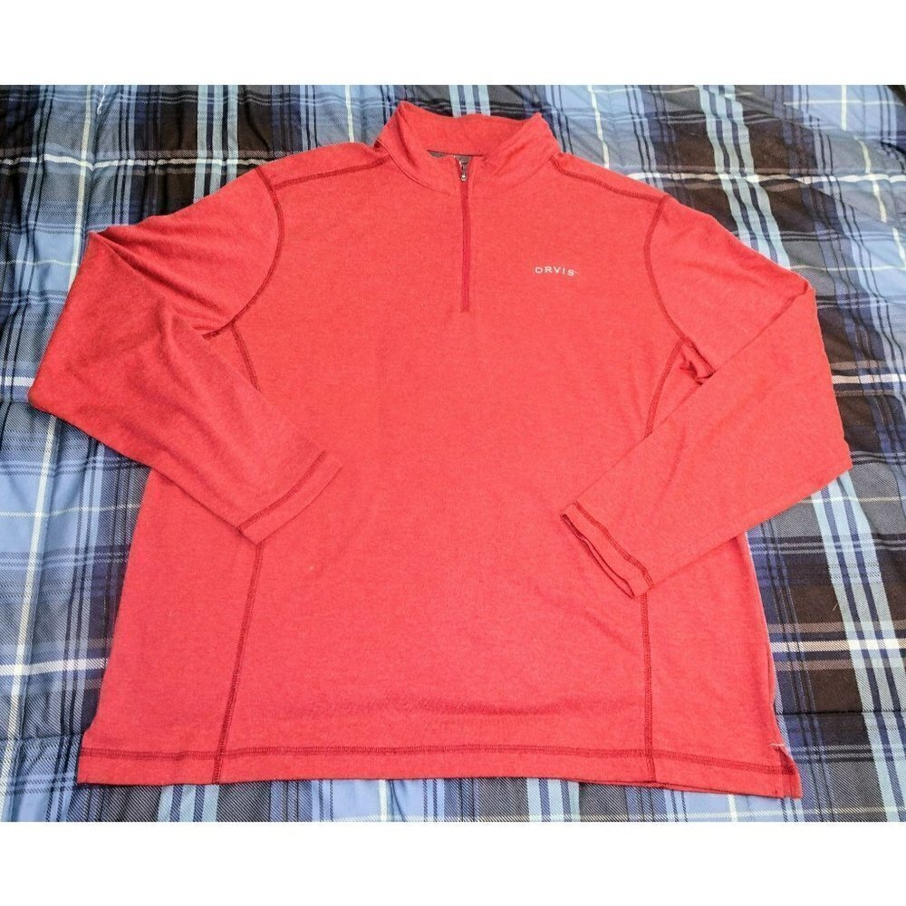 Orvis Maroon L/S Quarter Zip Trout, Salmon, Fishing Shirt Size Large